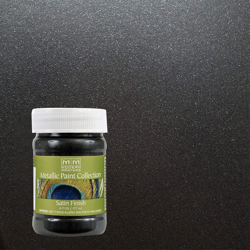 Modern Masters 6 oz Modern Masters ME700 Black Pearl Metallic Paint Collection, Satin Water-Based Decorative Metallic Paint - Image 2